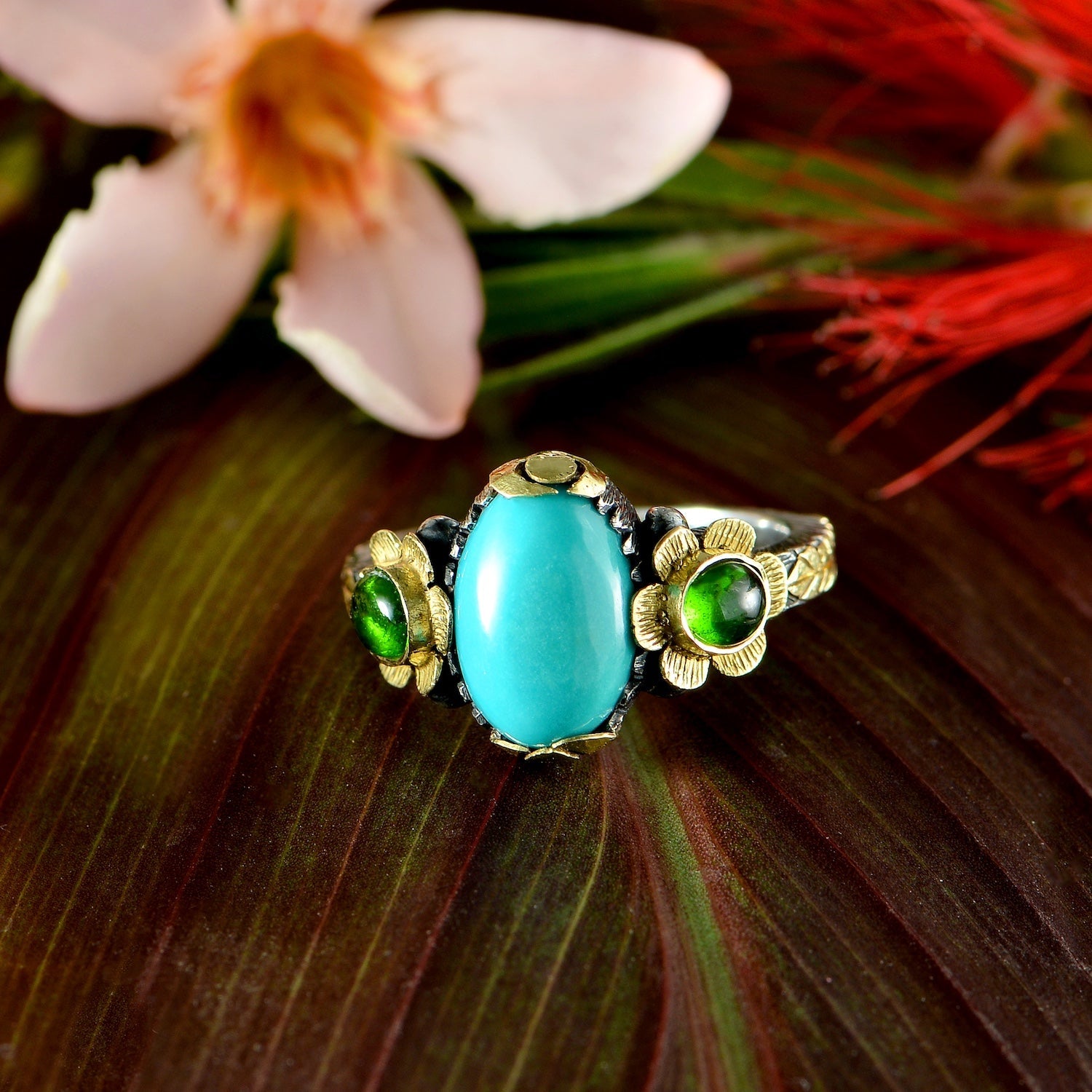 Turquoise Tourmaline Ring