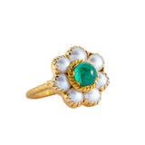 Candy Emerald Pearl Gold Ring