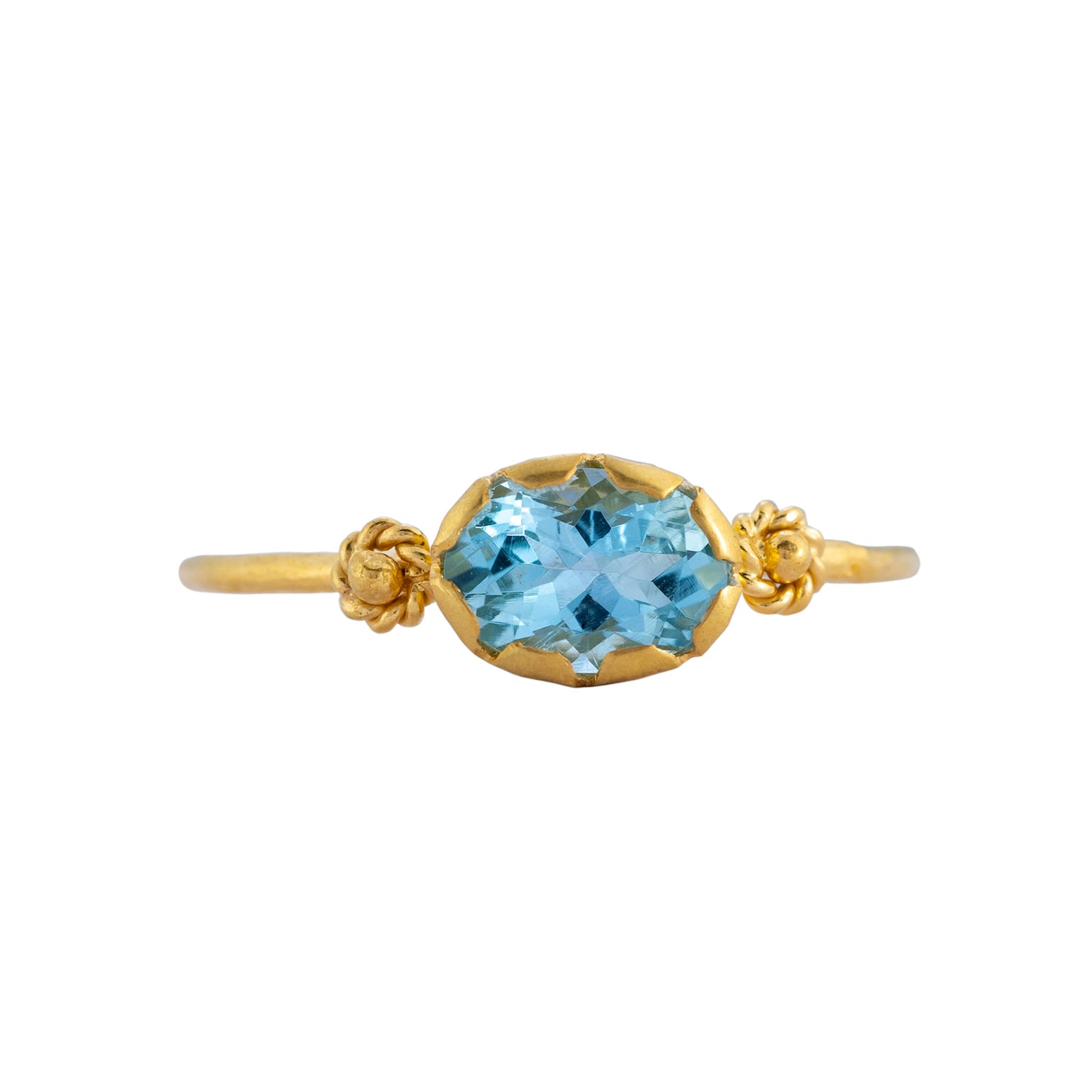 Grecian Gold Aquamarine Stacking Ring
