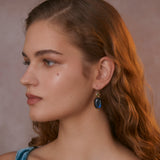 Ofelia Labradorite Tourmaline Diamond Drop Earrings