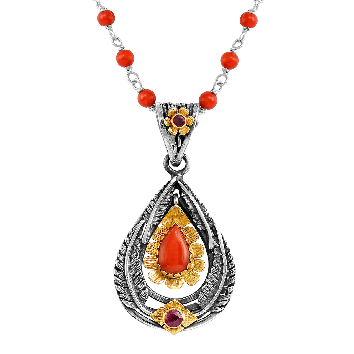 Charlotta Coral Ruby Pendant
