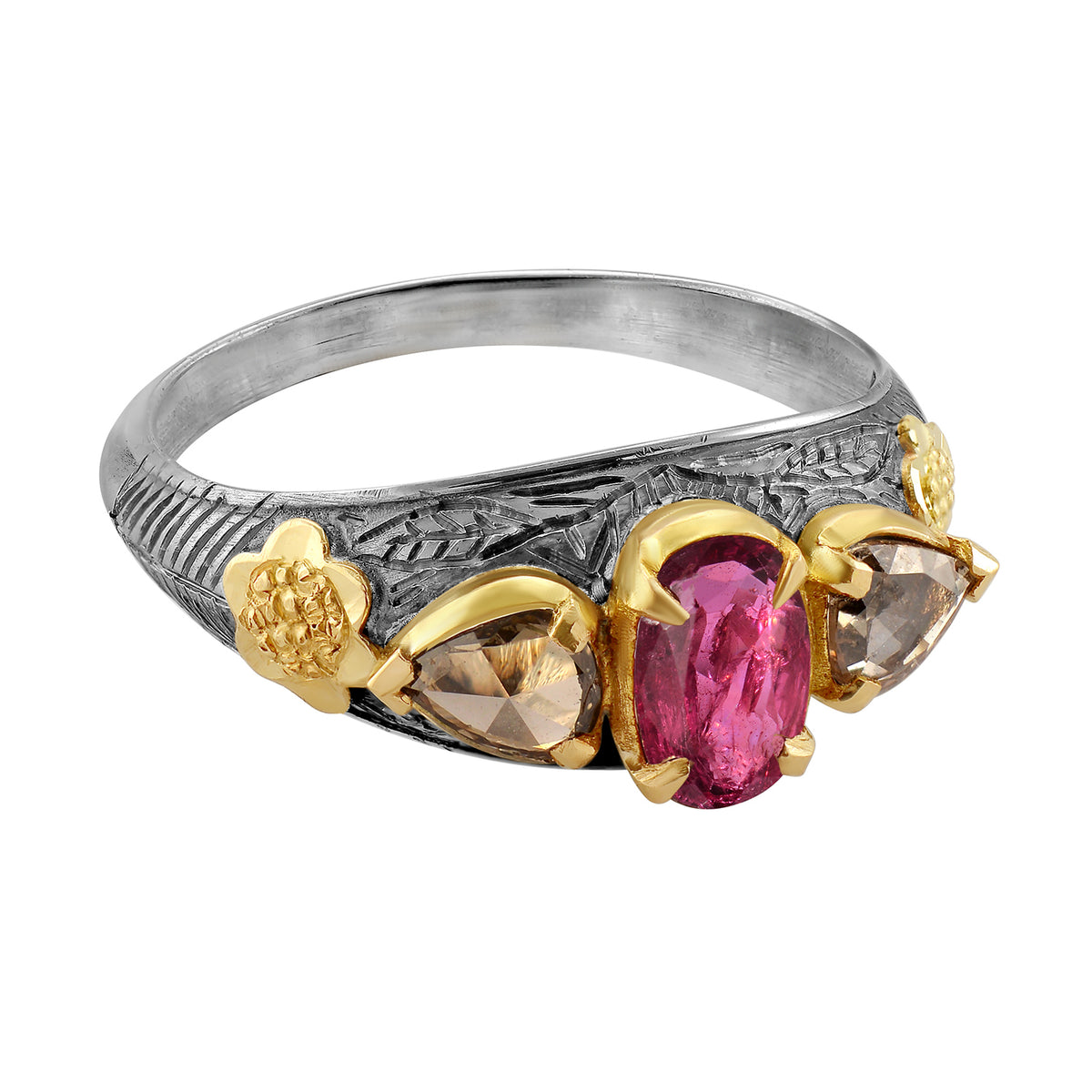 Charlotta Burmese Ruby Diamond Mughal Art Ring