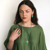 Tamarind Hand-Carved Chrysoprase Pendant