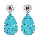 Lulabelle Turquoise Ruby Statement Earrings