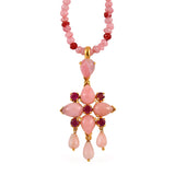 Tallulah Pink Opal Ruby Teardrop Pendant