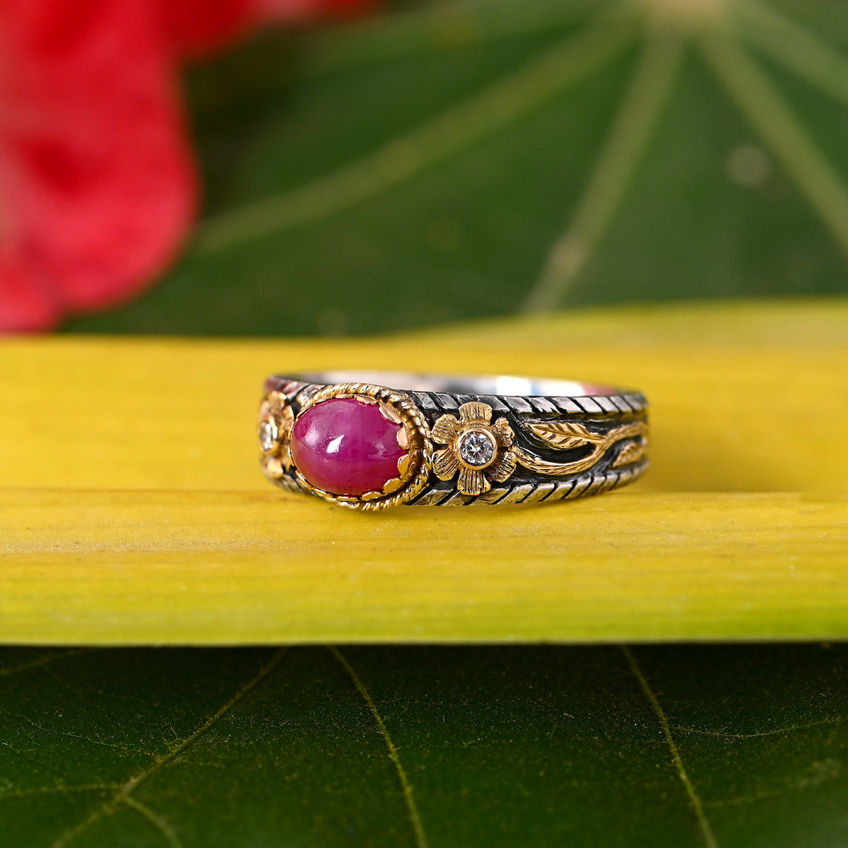 Ruby Diamond Band Ring