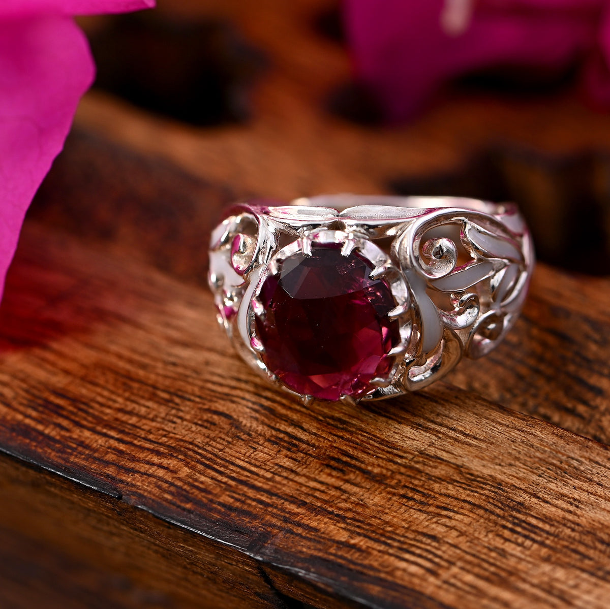Pink Tourmaline Baroque Ring