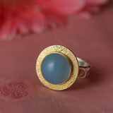 Bonbon Chalcedony Diamond Ring