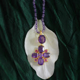 Bathsheba Amethyst Ruby Cross Pendant
