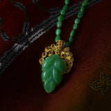 Tamarind Hand-Carved Chrysoprase Pendant