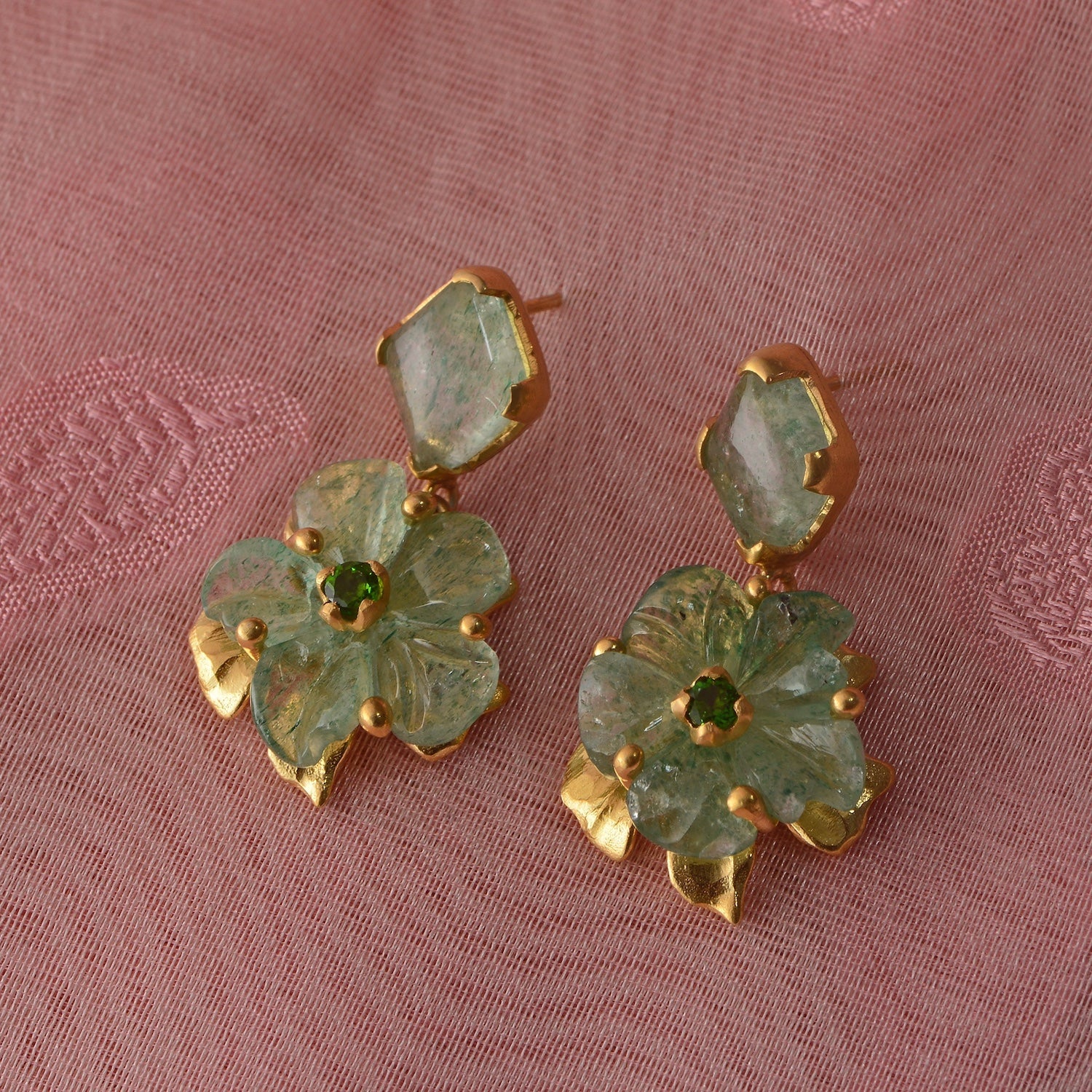 The Rosa Strawberry Onyx Dangle Earrings