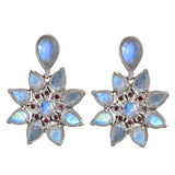 Stella Moonstone Garnet Statement Earrings