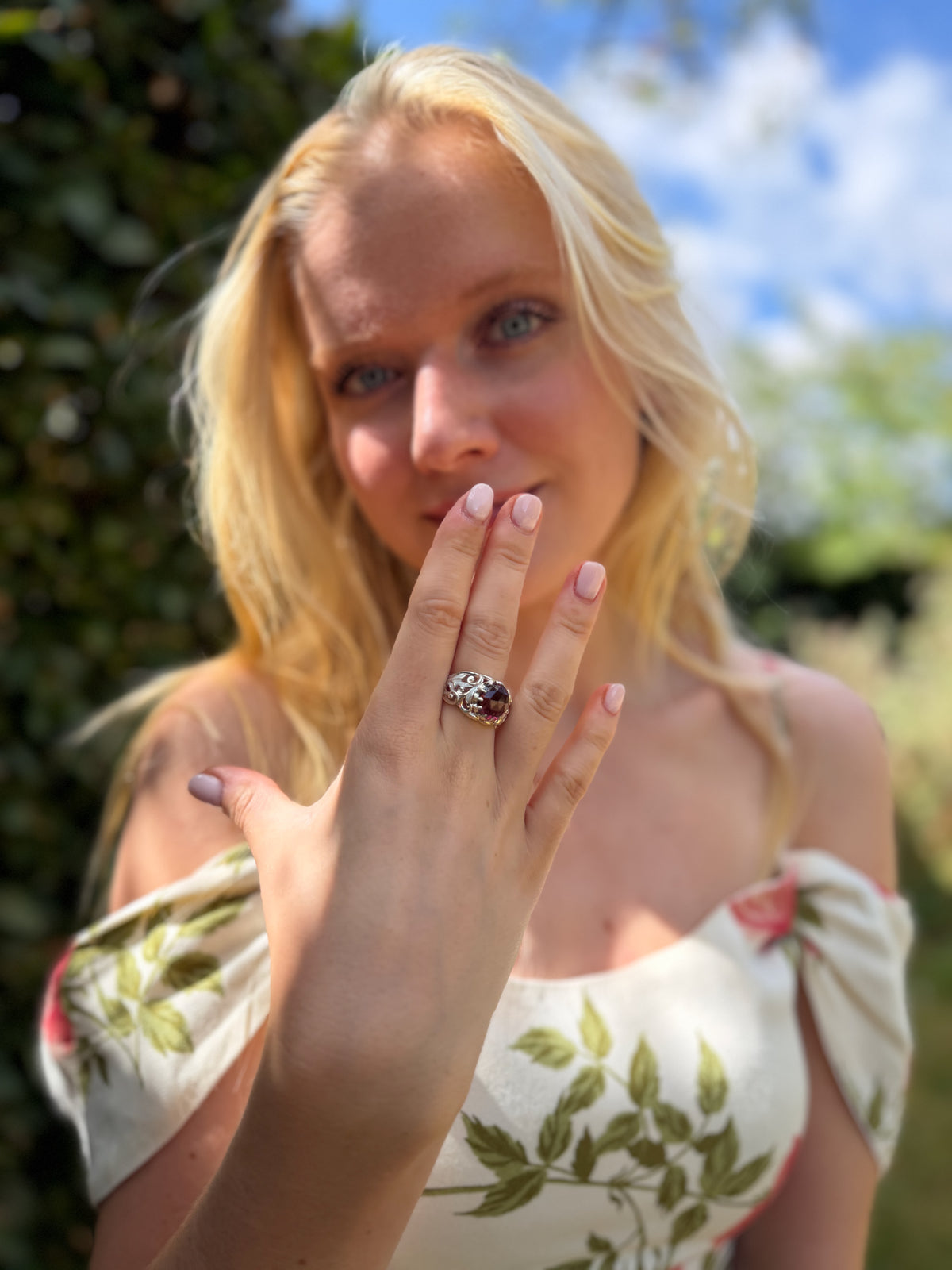 Pink Tourmaline Baroque Ring