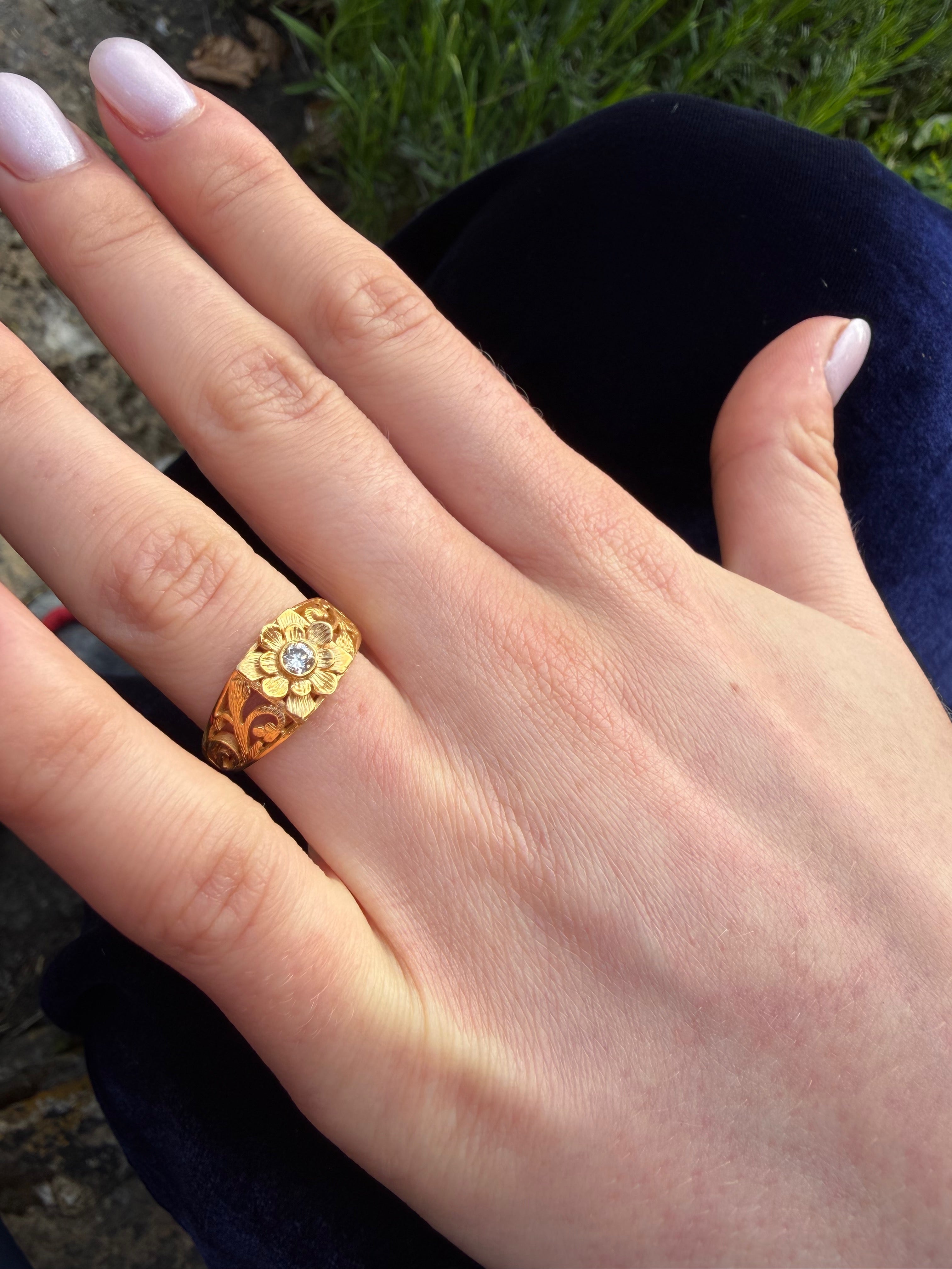 The Divine Diamond Gold Ring
