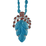 Tamarind Hand-Carved Turquoise Pendant