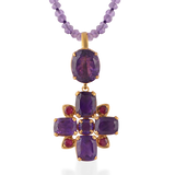 Bathsheba Amethyst Ruby Cross Pendant