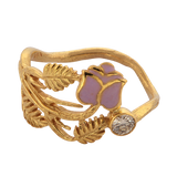 Rose Enamel Gold Diamond ring