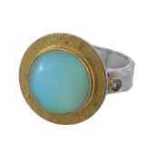 Bonbon Chalcedony Diamond Ring