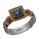Britt Aquamarine Ruby Ring