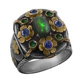 Opium Opal Sapphire Cocktail Ring