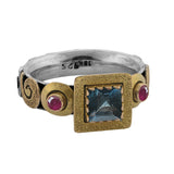 Britt Aquamarine Ruby Ring