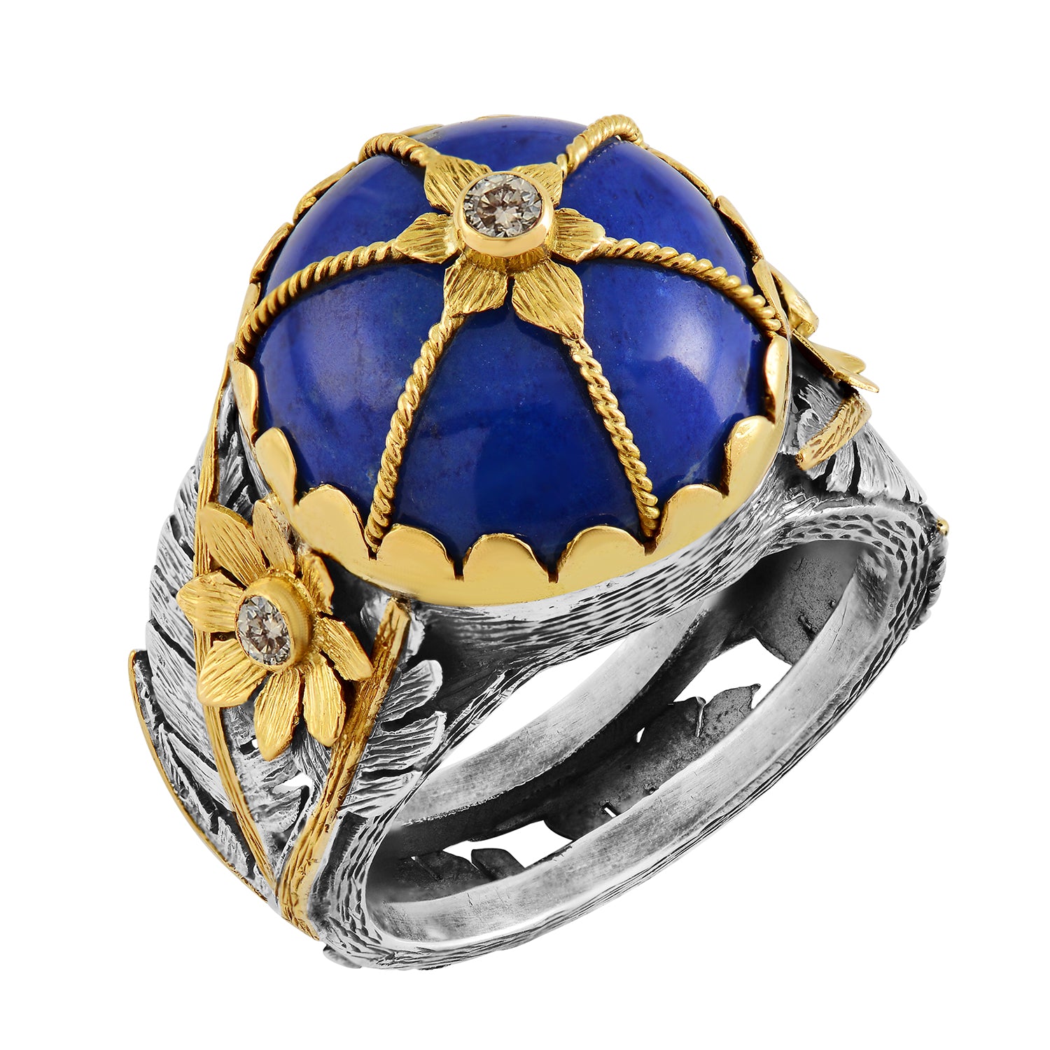Lapis Lazuli Diamond Star Ring