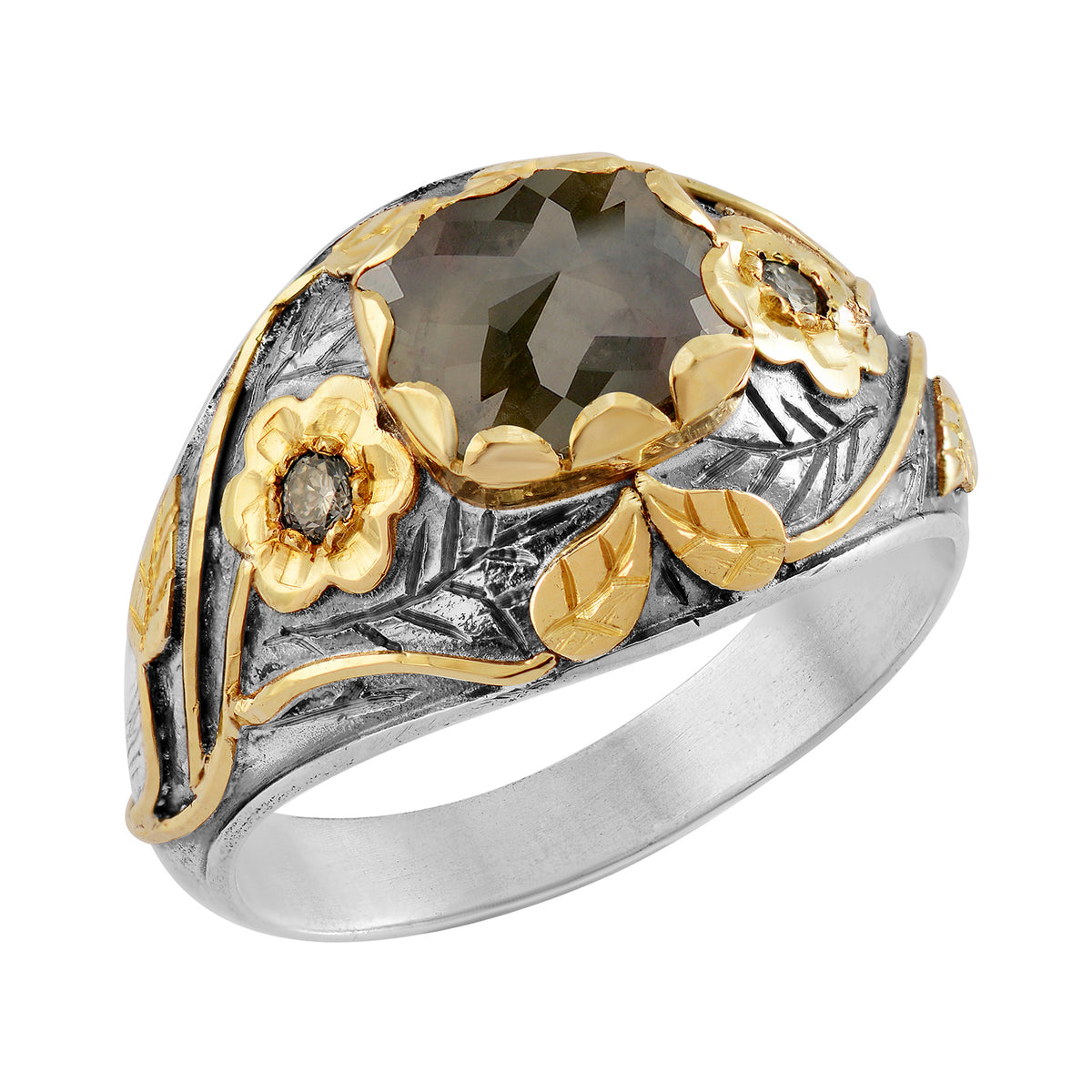 The Everlasting Grey Diamond Mughal Art Ring