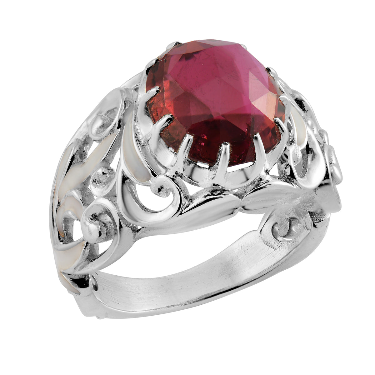 Pink Tourmaline Baroque Ring