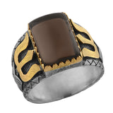 Trident Smokey Topaz Men's Ring