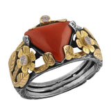 Etta Coral Diamond Botanical Ring