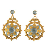 Bali Aquamarine Enamel Earrings