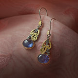 Liya Cabochon Tanzanite Diamond Earrings