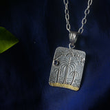 Palm Tree Blue Sapphire Pendant