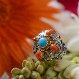 Leh Coral Turquoise Ring