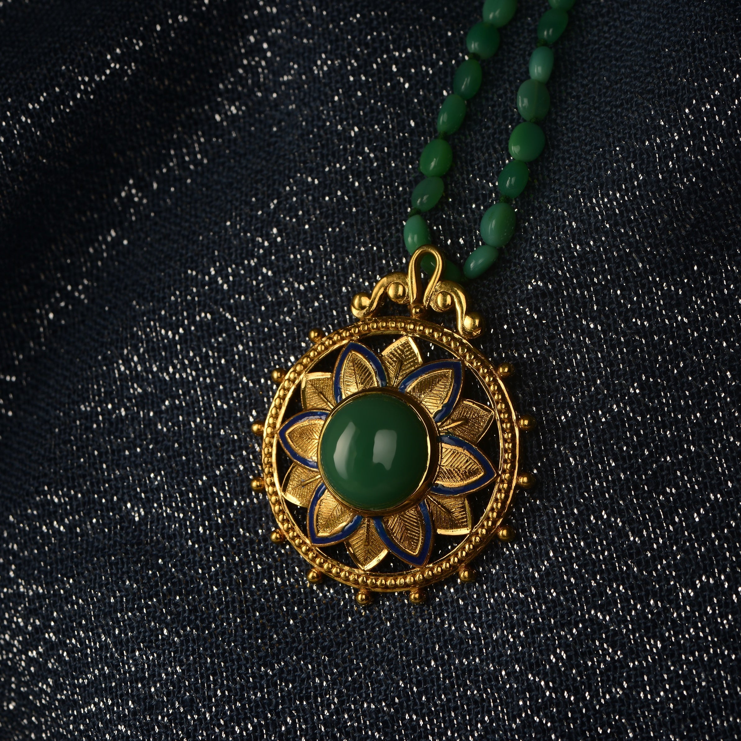 Bali Chrysoprase Enamel Pendant