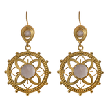 Bali Rose Quartz Dangle Earrings