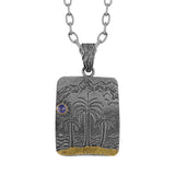 Palm Tree Blue Sapphire Pendant