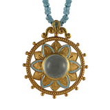 Bali Aquamarine Enamel Pendant