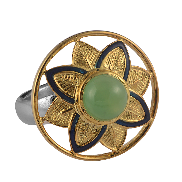 Bali Chrysoprase Enamel Ring