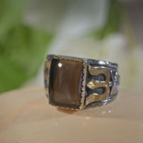 Trident Smokey Topaz Men's Ring
