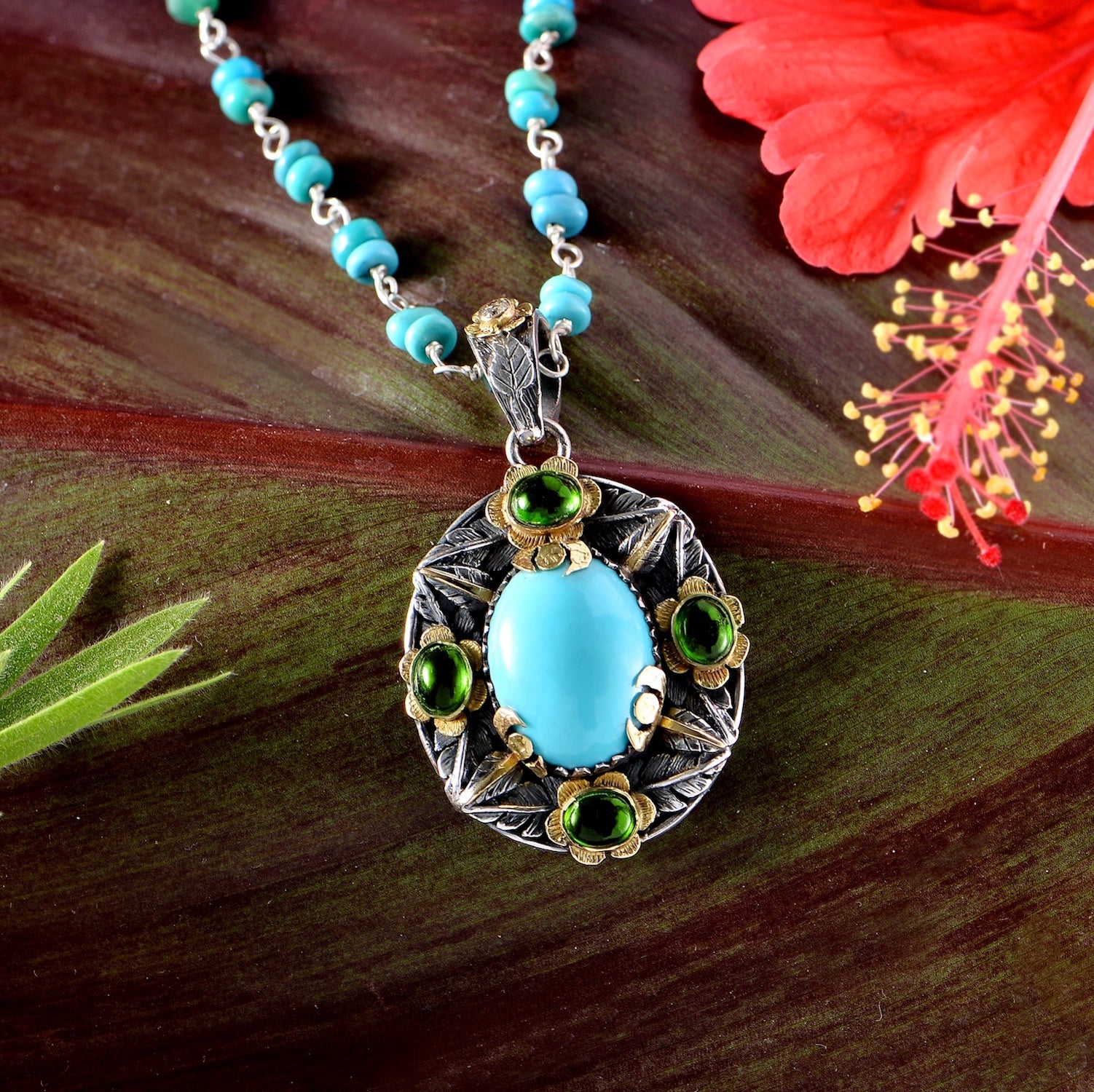 Ocean Turquoise Tourmaline Pendant