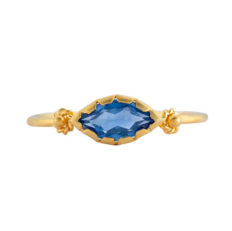 Grecian Gold Blue Sapphire Stacking Ring