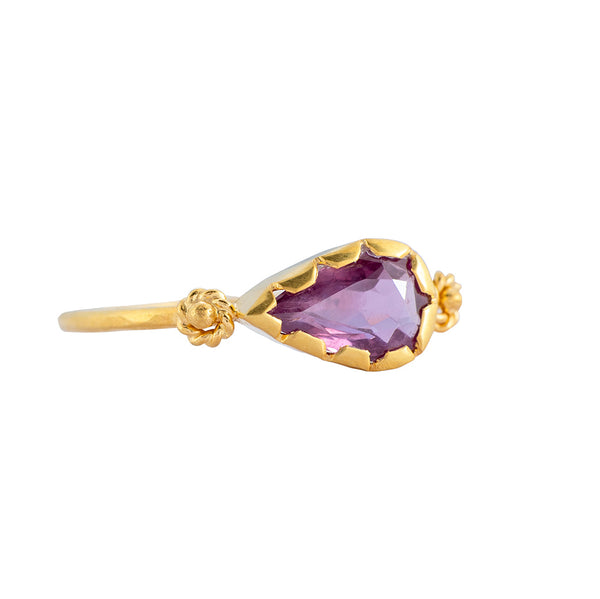 Grecian Gold Pink Sapphire Stacking Ring