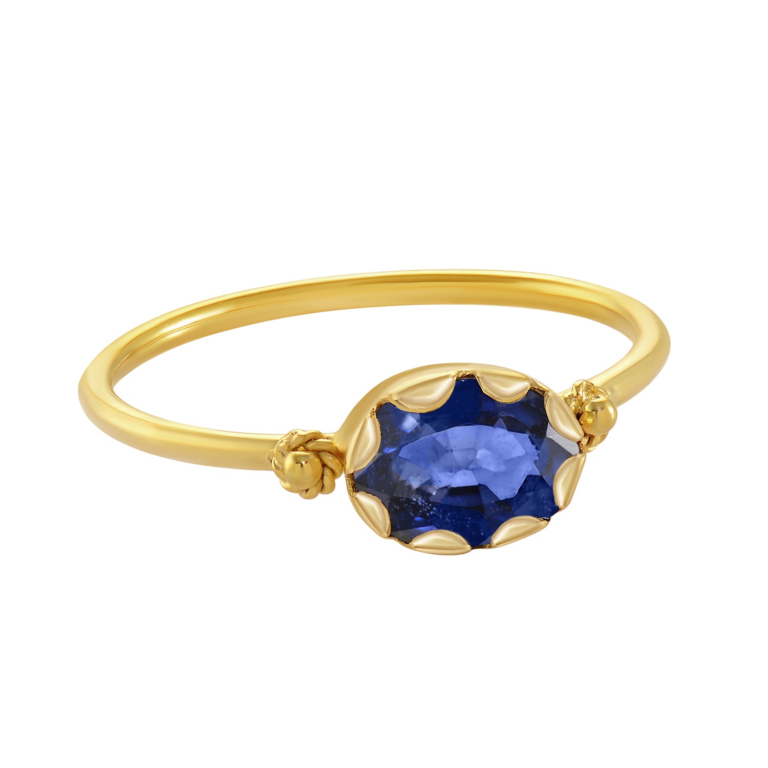 Grecian Gold Blue Sapphire Stacking Ring