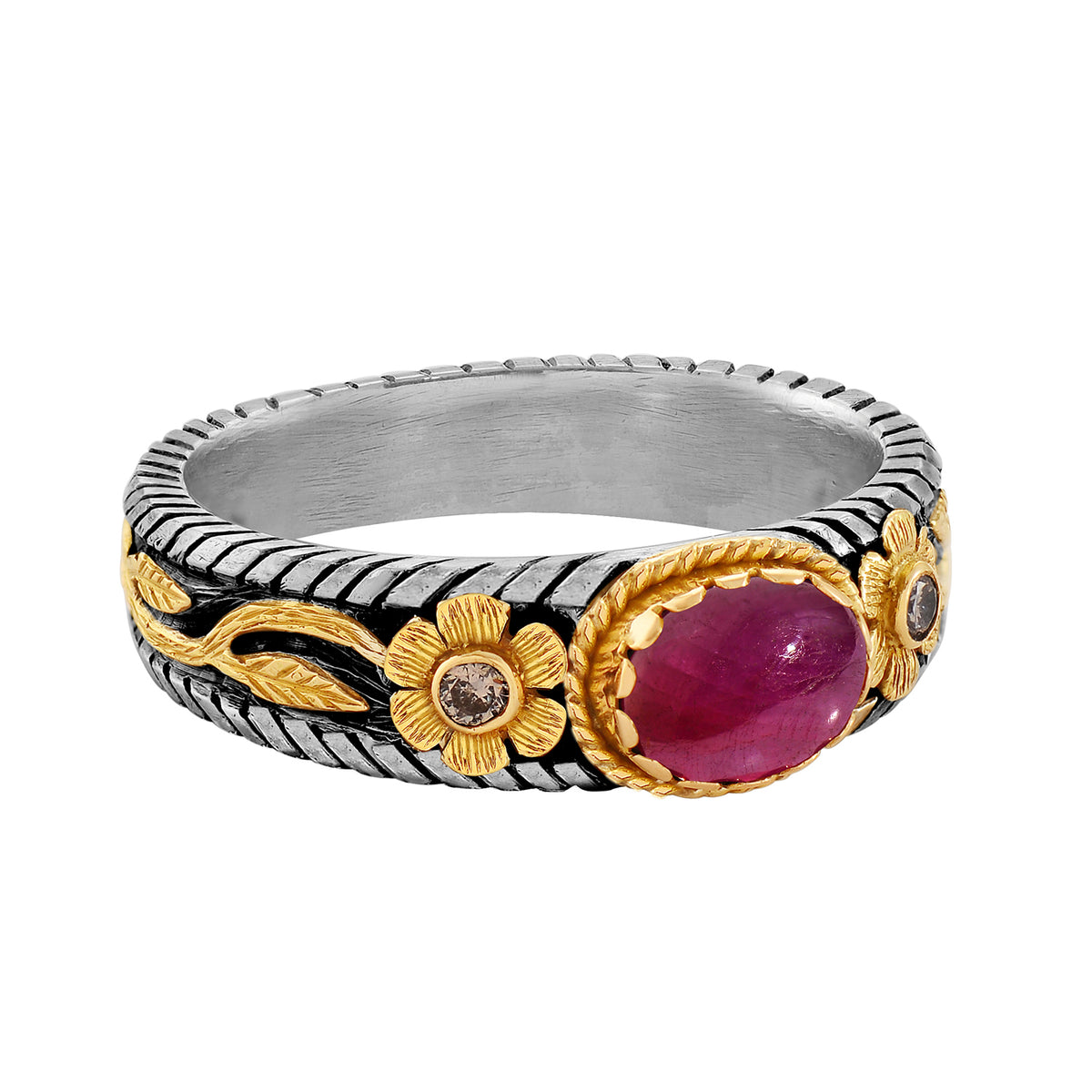 Ruby Diamond Band Ring