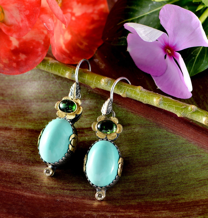 The Ocean Turquoise Tourmaline Earrings