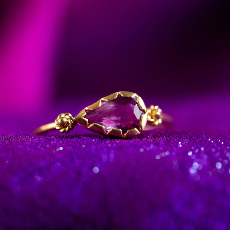 Grecian Gold Pink Sapphire Stacking Ring