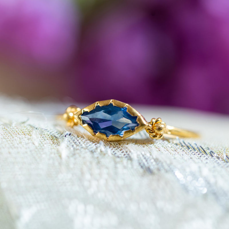Grecian Gold Blue Sapphire Stacking Ring