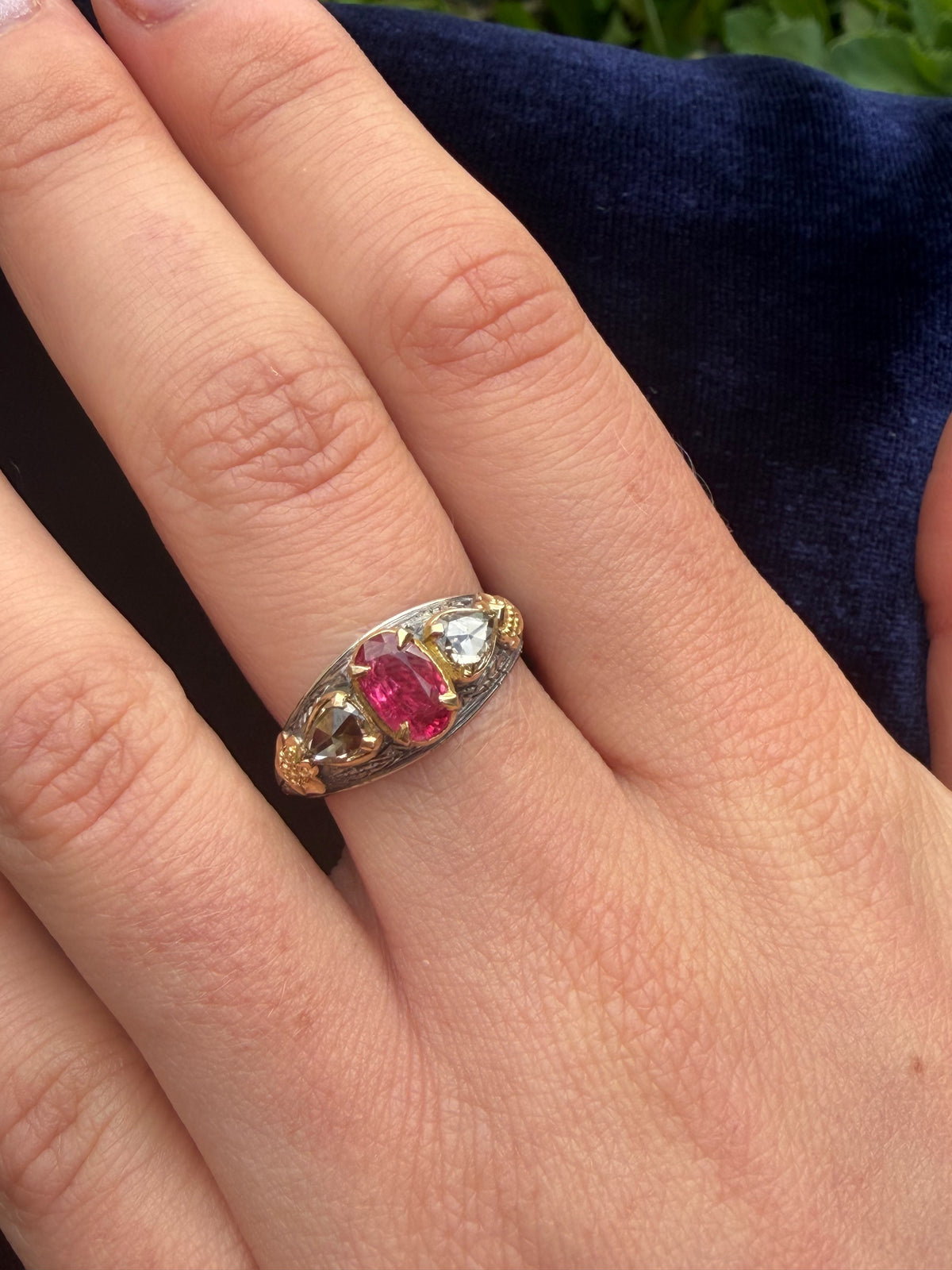Forever Burmese Ruby Diamond Mughal Art Ring