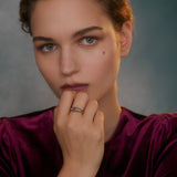 The Kyanite Diamond Gold MIni Flower Ring